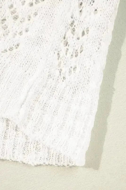 Plus Size Cardigans Cozy Comfort Plus Size White Eyelet Cardigan