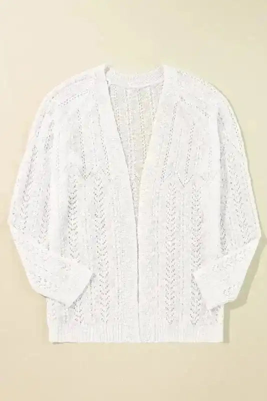 Plus Size Cardigans Cozy Comfort Plus Size White Eyelet Cardigan