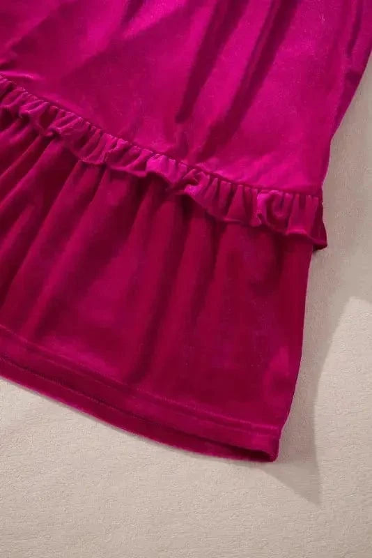 Plus Size Dresses Shirred Velvet Maxi Dress