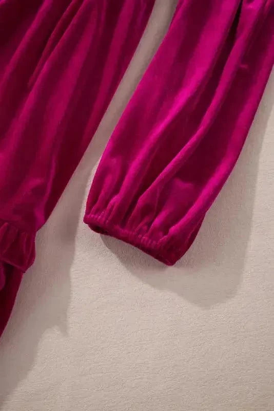 Plus Size Dresses Shirred Velvet Maxi Dress