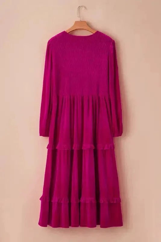 Plus Size Dresses Shirred Velvet Maxi Dress