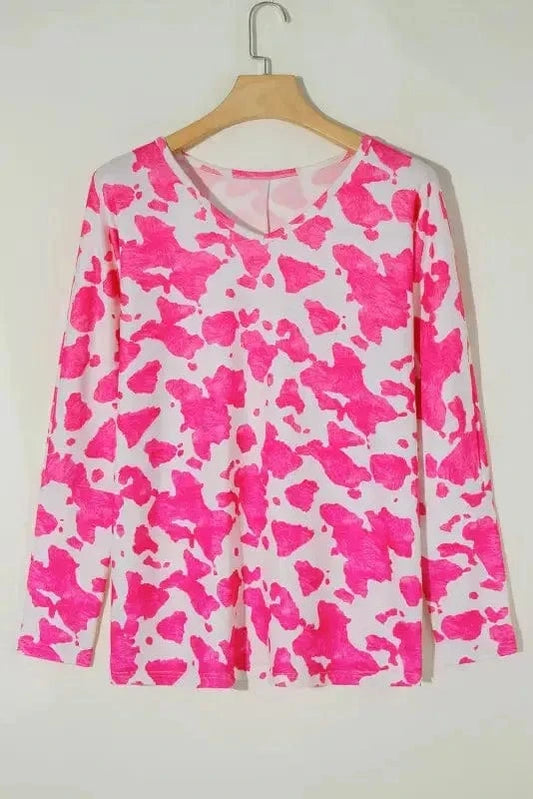 Plus Size Long Sleeve Tops Rose / 1X / 95%Polyester+5%Elastane Serengeti Style Plus Top