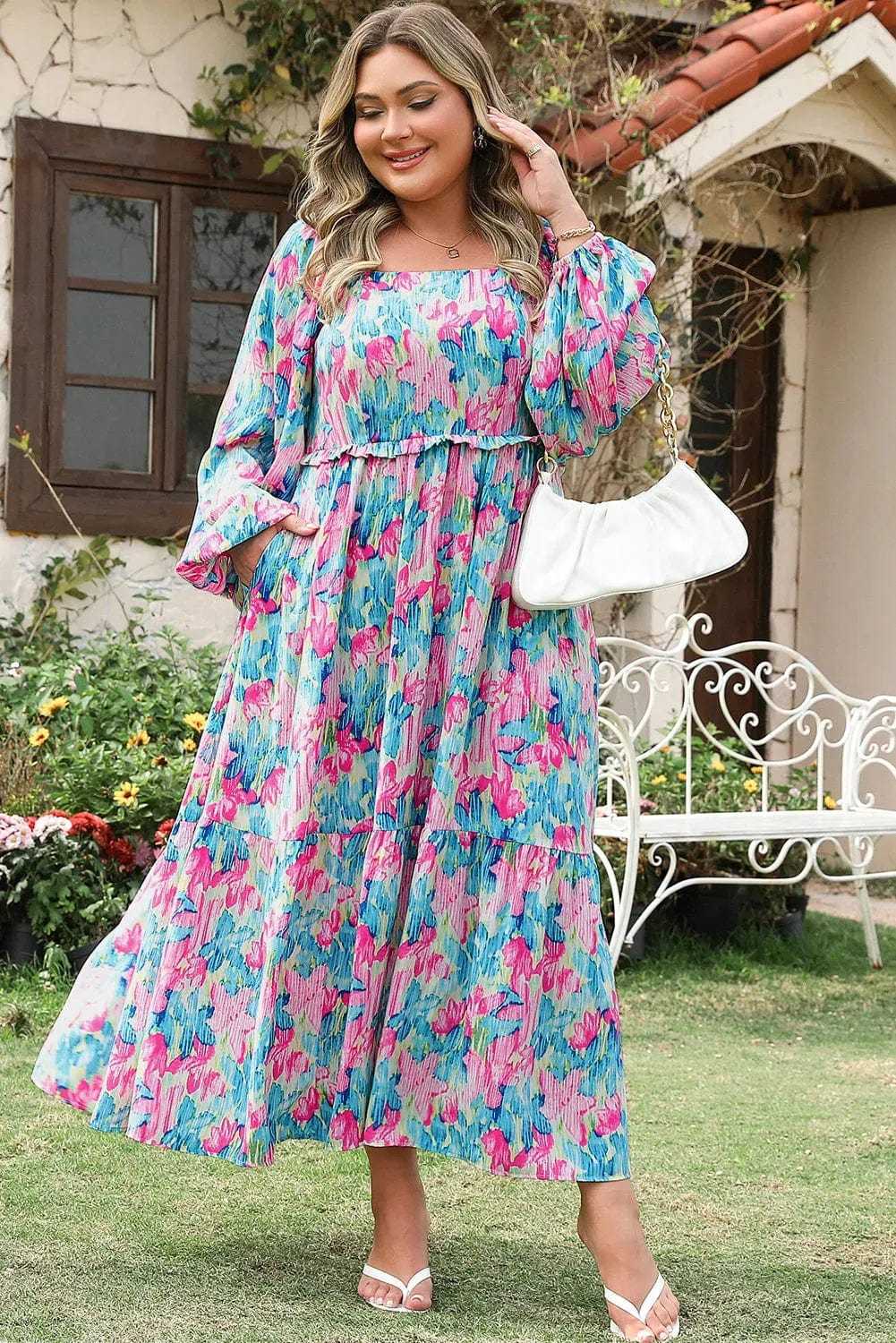 Plus Size Maxi Dresses Floral Serenity Plus Maxi Dress