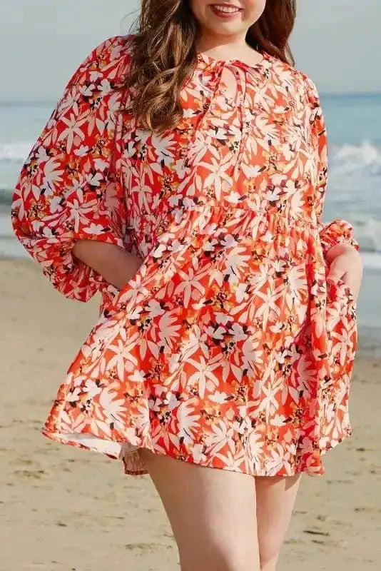 Plus Size Midi Dresses Tangerine Plus Size Mini Dress