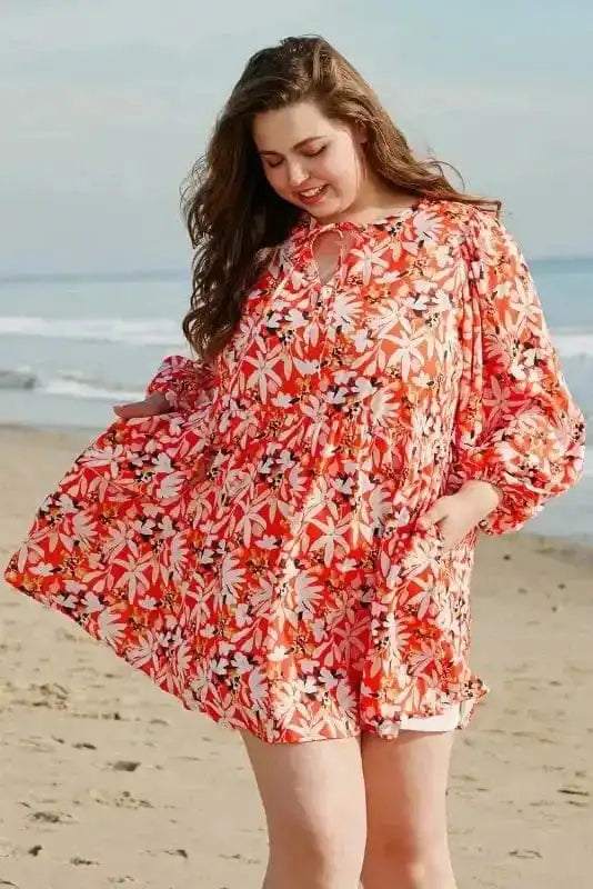 Plus Size Midi Dresses Tangerine Plus Size Mini Dress