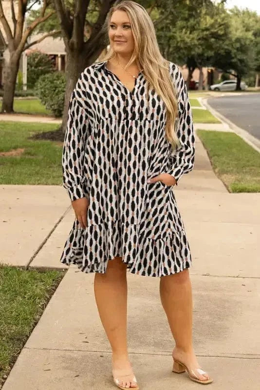 Plus Size Mini Dresses GeoVogue Plus Size Dress