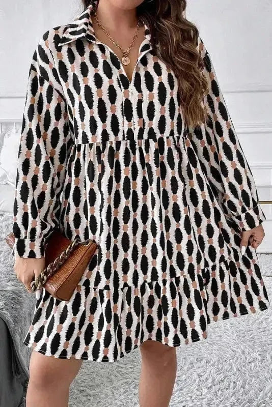 Plus Size Mini Dresses GeoVogue Plus Size Dress