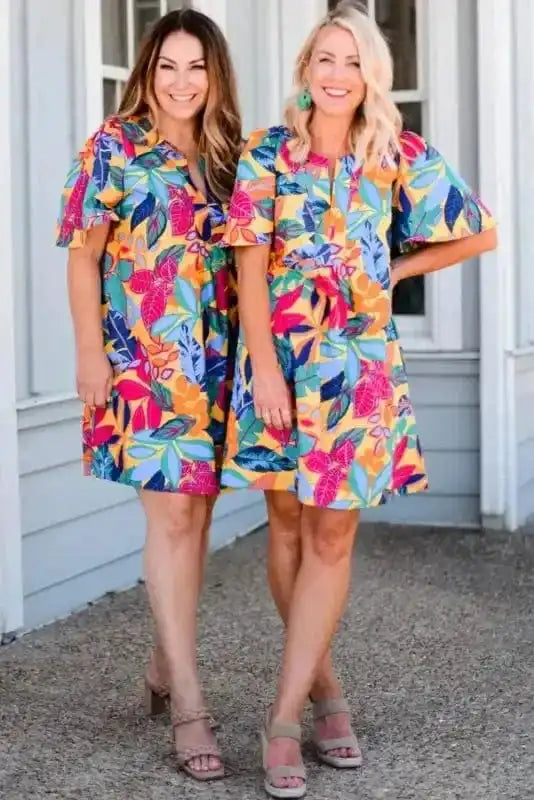 Plus Size Mini Dresses Leafy Luxe Curvy Mini Dress