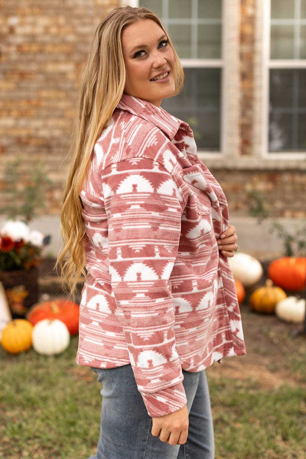 Plus Size Outerwear Urban Edge Aztec Shacket