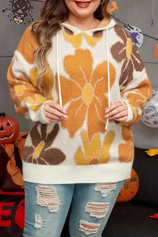 Plus Size Sweaters BlossomCozy Plus-Size Hooded Sweater