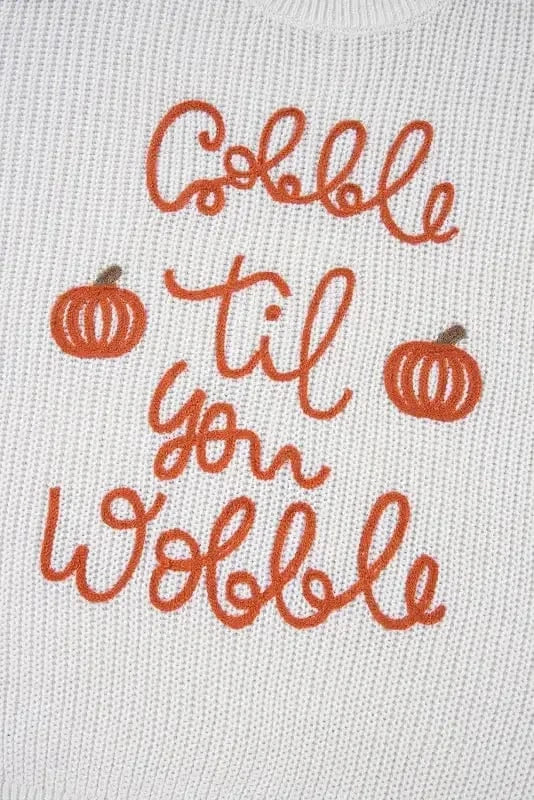 Plus Size Sweaters Cozy Crochet Plus Sweater - Gobble 'Til You Wobble Edition