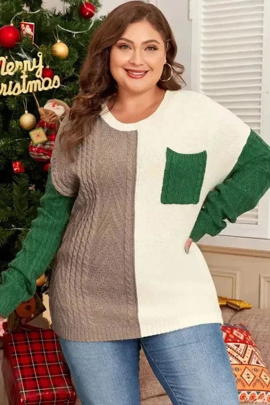 Plus Size Sweaters CozyBlock Plus Size Cable Knit Sweater
