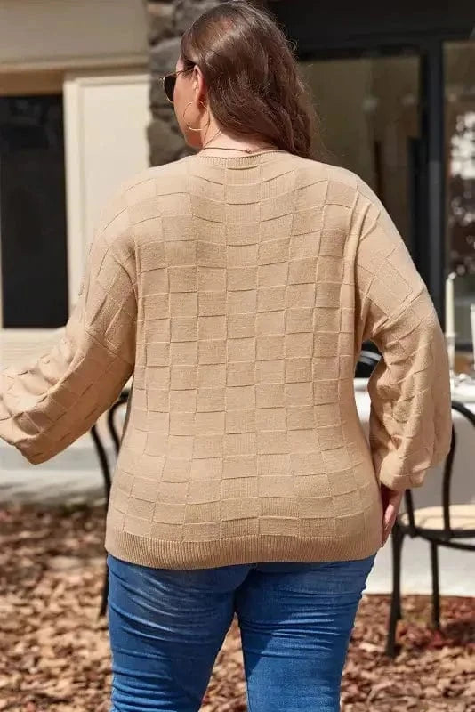 Plus Size Sweaters CozyCheck Plus-Size Sweater – Light French Beige