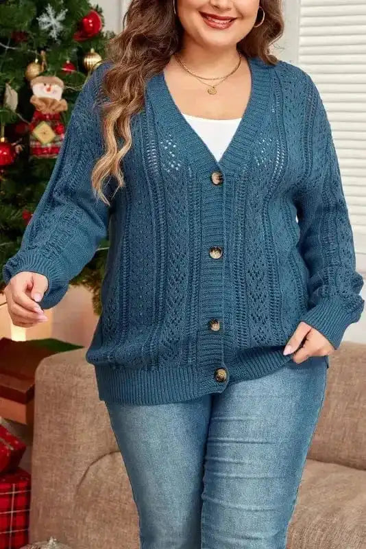 Plus Size Sweaters CozyComfort Plus Size Open Knit Cardigan