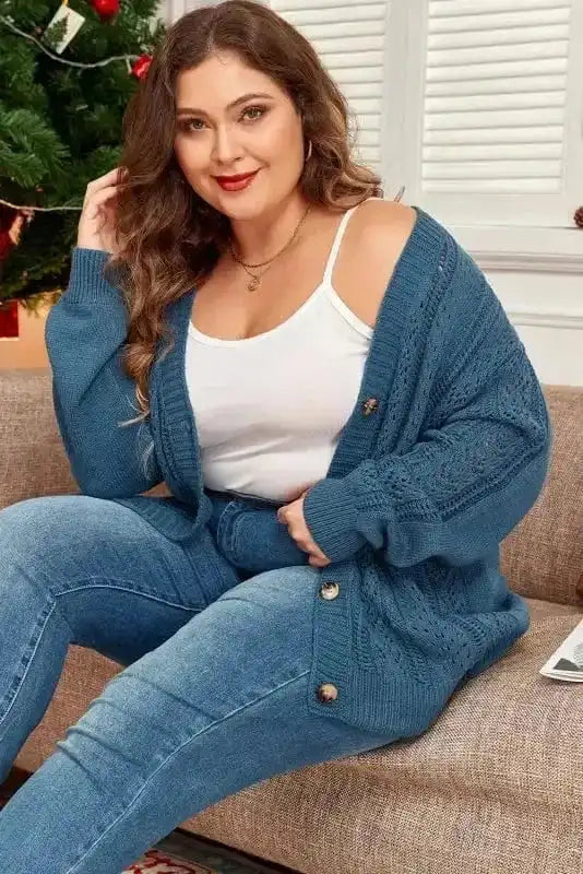 Plus Size Sweaters CozyComfort Plus Size Open Knit Cardigan