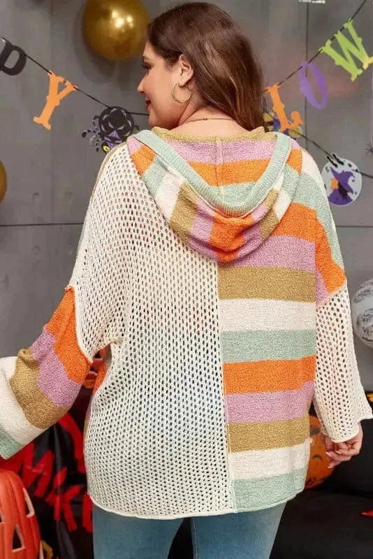 Plus Size Sweaters Hooded Harmony Pointelle Sweater