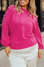 Plus Size Sweaters Strawberry Pink / 1X / 50%Viscose+28%Polyester+22%Polyamide Strawberry Blush Plus Size Sweater