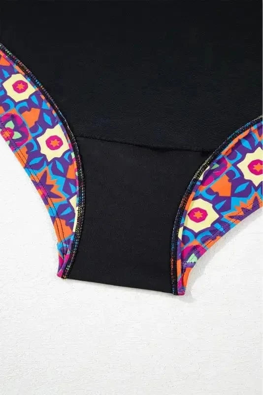 Plus Size Swimwear Geometric Glam Tankini - Plus Size