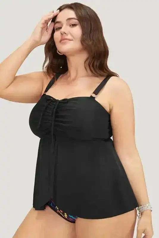 Plus Size Swimwear Geometric Glam Tankini - Plus Size