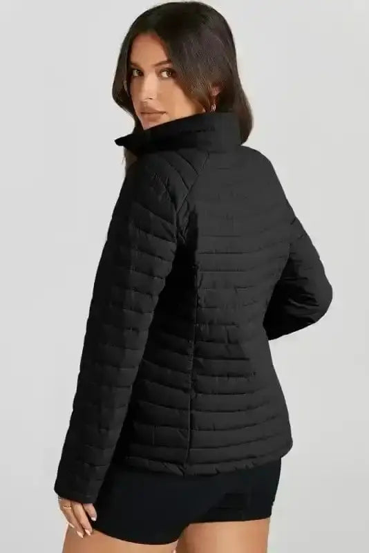 Quilted sport puffer jacket back view — Fashionfitz UK