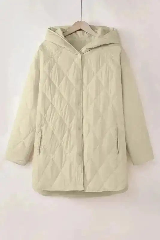 Quilted Coats Quilted Snap Hooded Jacket