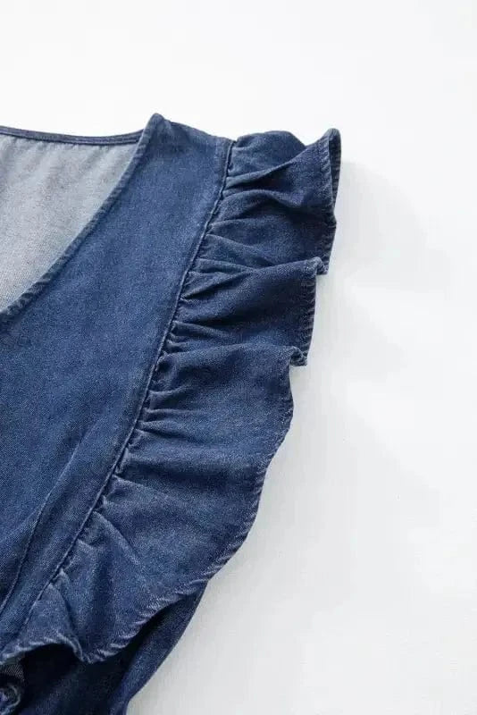 Rompers Denim Delight Ruffled Romper