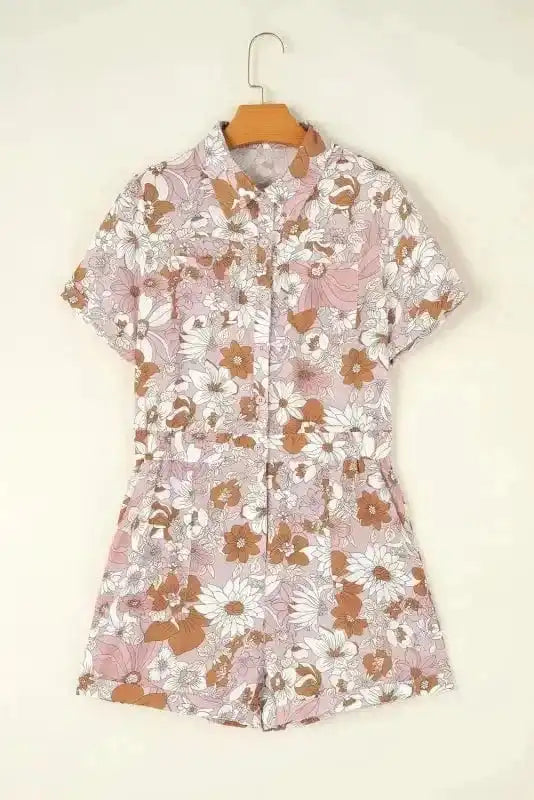 Rompers Floral Finesse Collared Romper