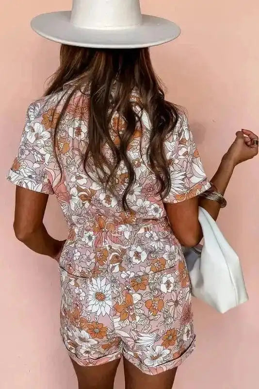 Rompers Floral Finesse Collared Romper