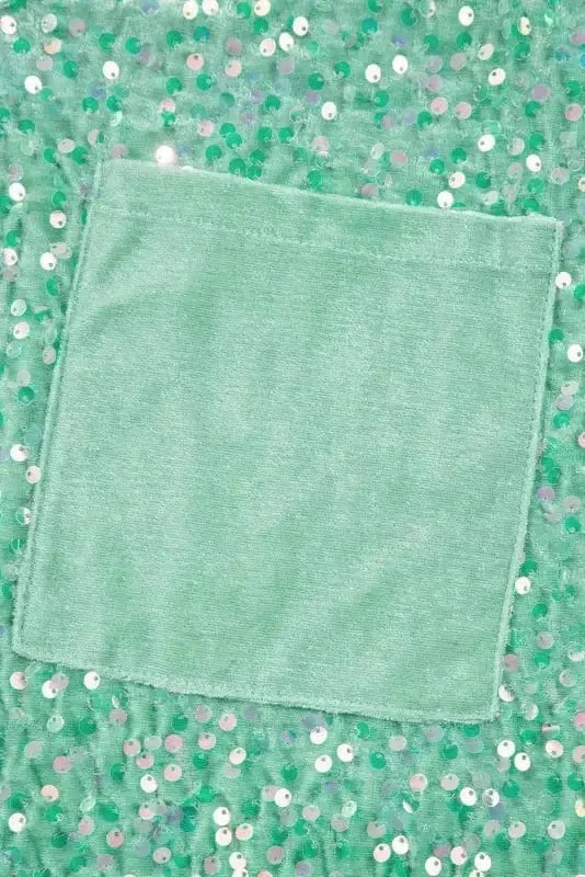 Sequin Blouses Moonlight Jade Sequin Velvet Blouse