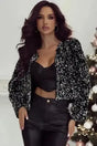 Sequin Jackets Black / S / 100%PET Sequin Dream Cropped Jacket