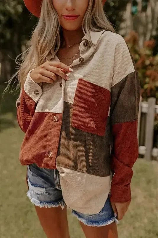 Shackets Cinnamon / S / 95%Polyester+5%Elastane Autumn Hues Corduroy Shacket