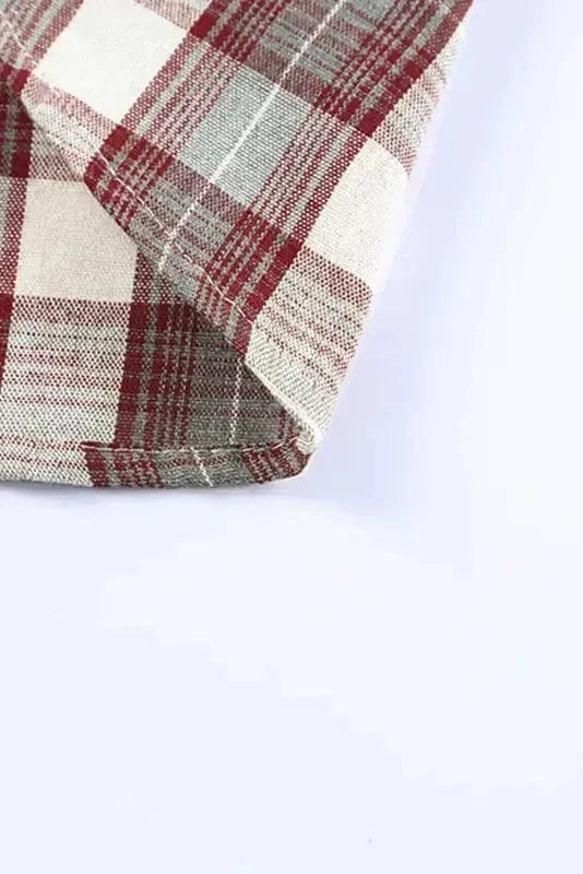 Shackets Plaid Corduroy Patchwork Shacket