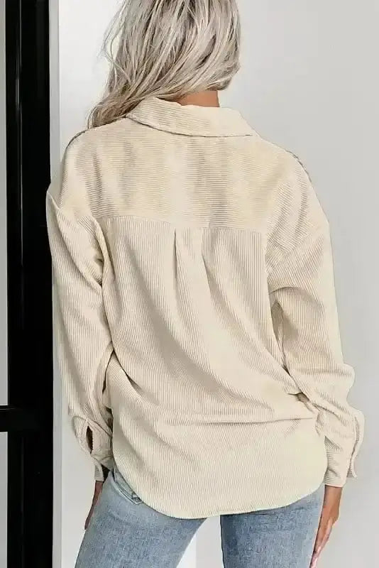 Houndstooth shacket back view — Fashionfitz UK