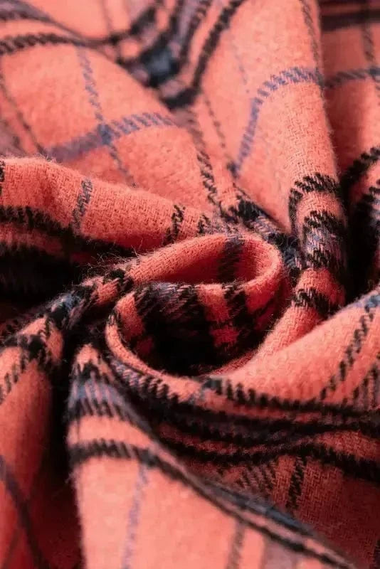 Shirts Boho Plaid Split Tail Shirt
