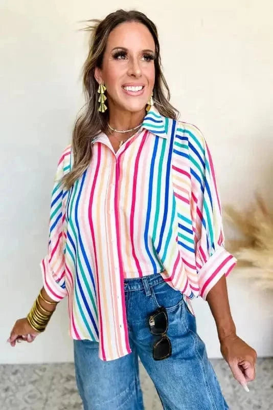 Shirts Peony Pinstripe Casual Shirt