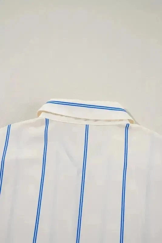 Shirts Striped Puff Sleeve Blouse – Flowy Bubble Shirt for Women
