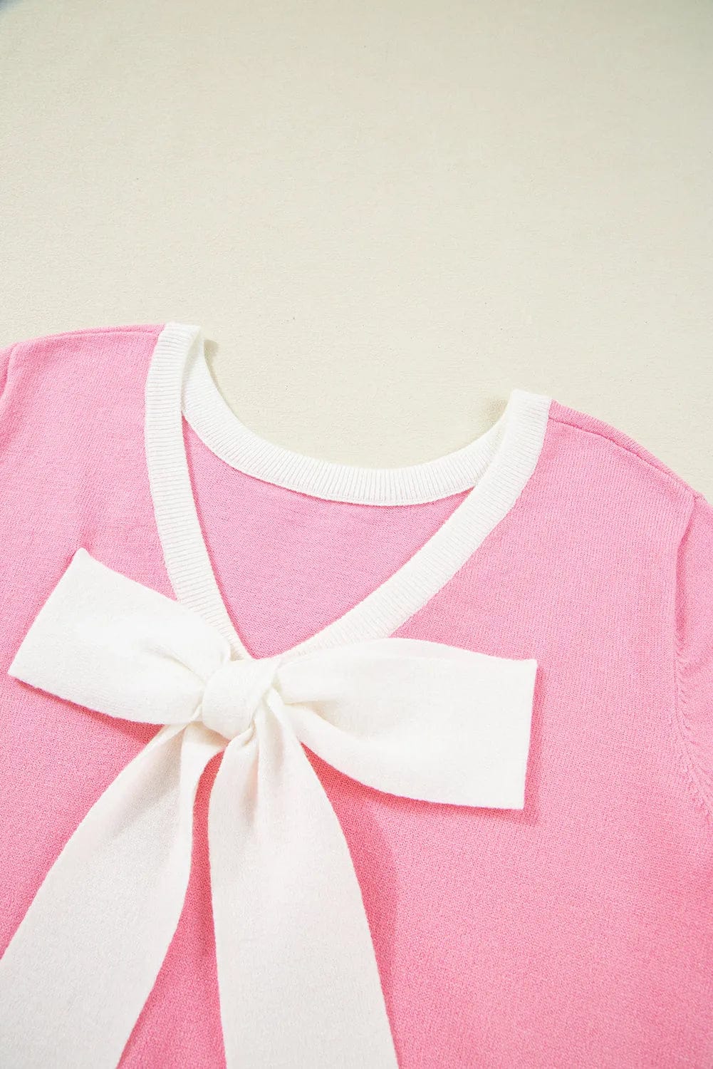 Short Sleeve Sweaters Bonbon Cut-Back Short Sleeve Jumper