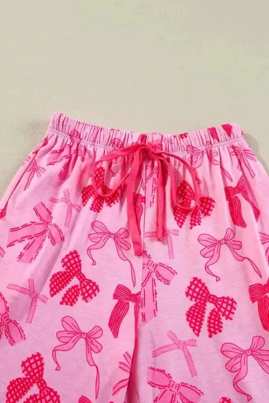 Sleepwear Chic Pink Bow-Knot Pajama Ensemble