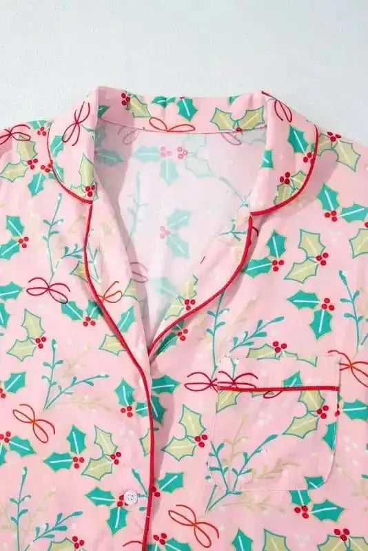 Sleepwear Festive Bloom - Multicolor Floral Christmas Pajama Set