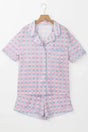 Sleepwear Lavender Lattice Short Sleeve Pajama Ensemble