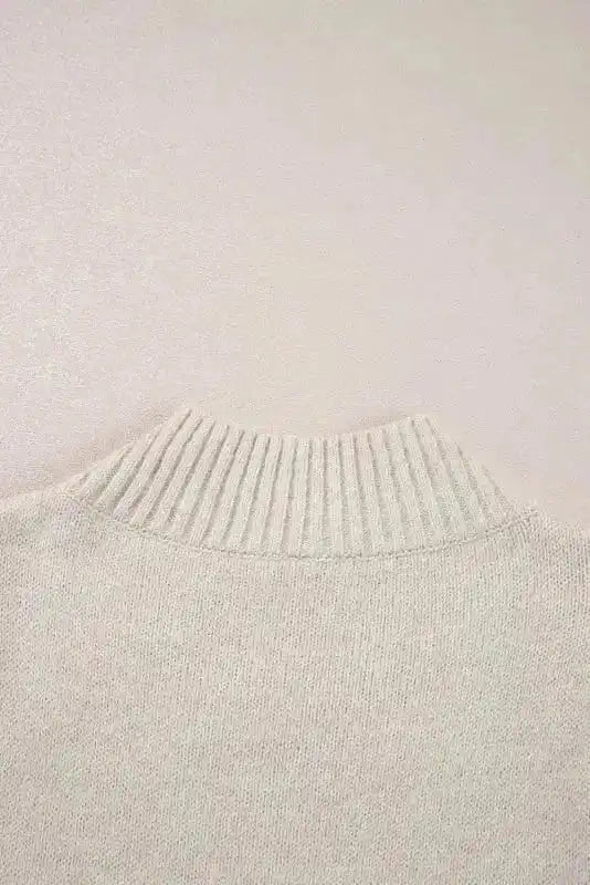 Sweater Dresses Pearl Beaded Jumper Dress - High Neck Bodycon