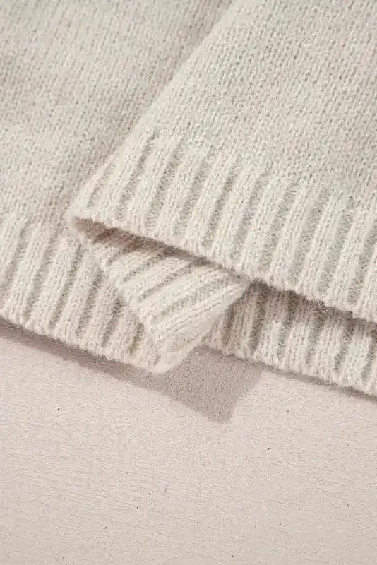 Sweater Dresses Pearl Beaded Jumper Dress - High Neck Bodycon