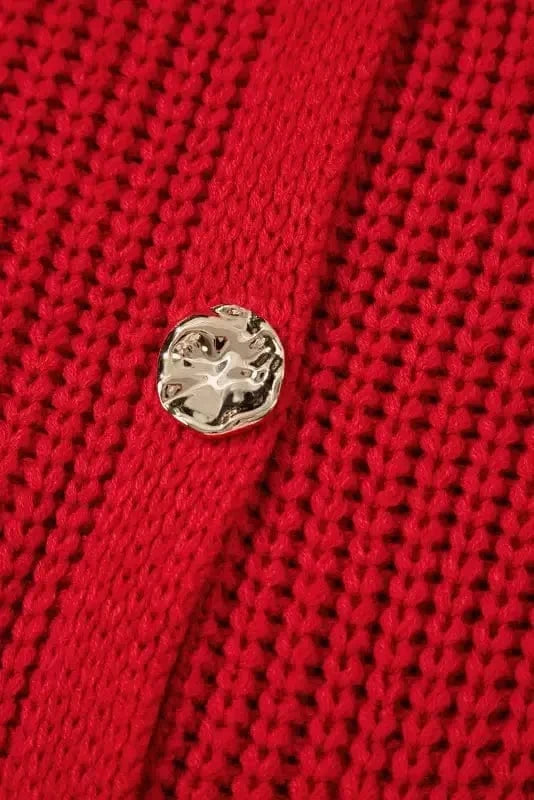 Sweater Vests Chunky Knit Vest - Side Pockets Buttoned