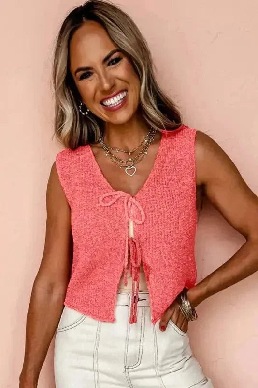 Sweater Vests Elegant Lace-Up Cosy Vest - Stylish and Comfortable