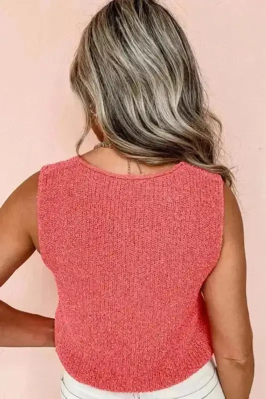 Lace-up knit vest back view — Fashionfitz UK
