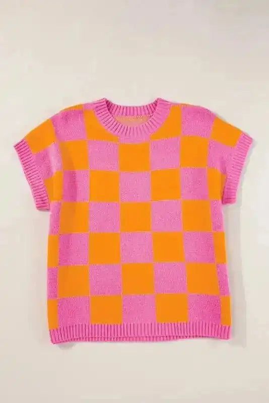 Sweater Vests Plaid Perfection Ribbed Tank Top