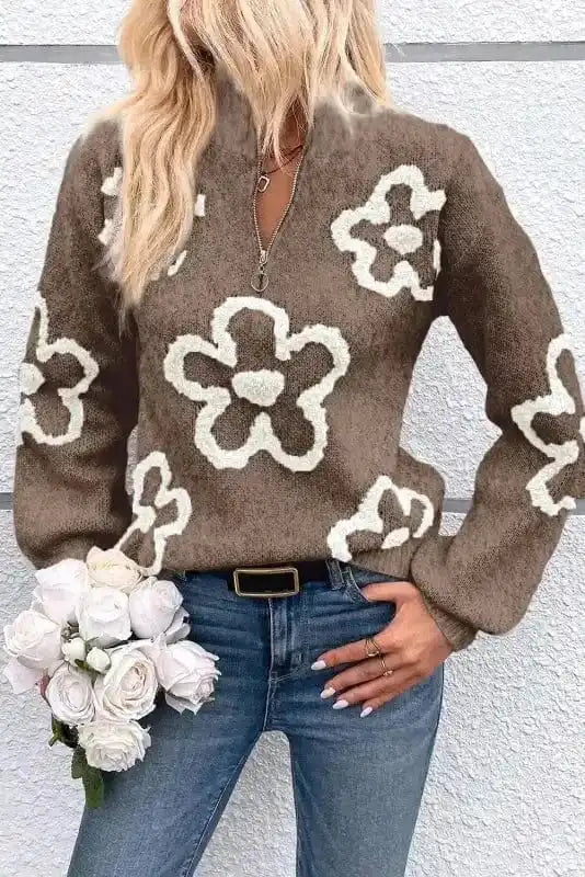 Sweaters BlossomZip Parchment Floral Sweater