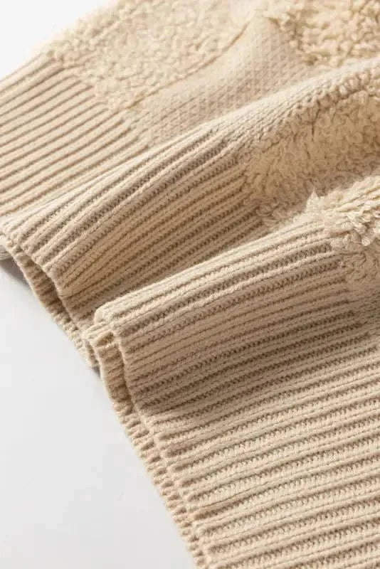 Sweaters Checkered Sherpa Loose Sweater