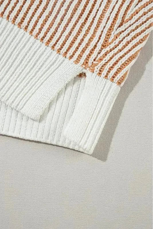 Sweaters Cozy Contrast Stripe Knit Sweater