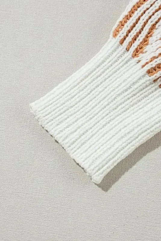 Sweaters Cozy Contrast Stripe Knit Sweater
